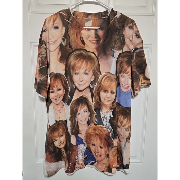 Reba Mcentire Front AOP Shirt Country‎ Music Mens Size XL White All Over Print